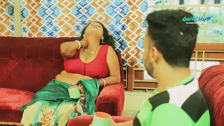 Sensual kissing between tight young Muslim stepmother