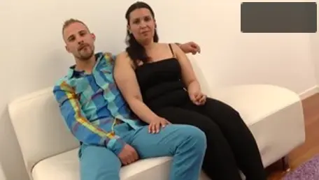 Sex scene accompanied by plump mature
