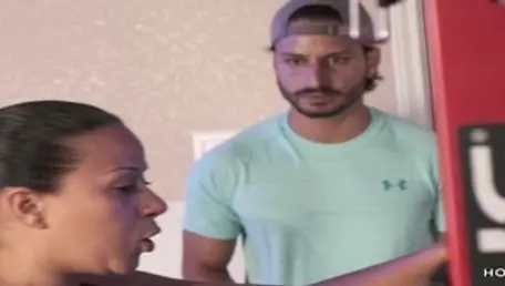 Squirts at the gym together with coach