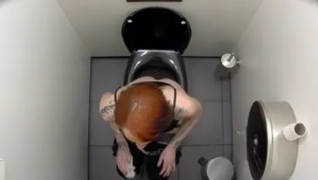 Pissing in toilet inked czech