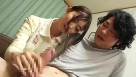 Japanese stepmom handjob in HD