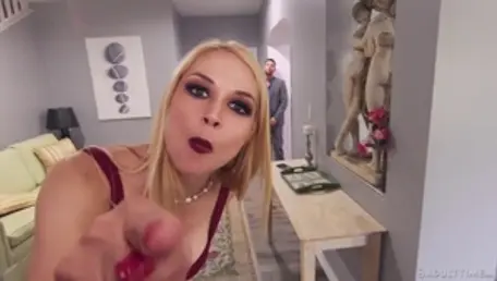 Dirty mature Sarah Vandella in stockings POV cheating