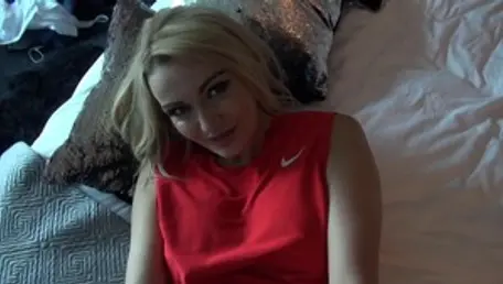 Very nice blonde babe Amber Jane hard stroking pussy eating HD
