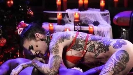 Inked Joanna Angel domination blowjobs on a holiday
