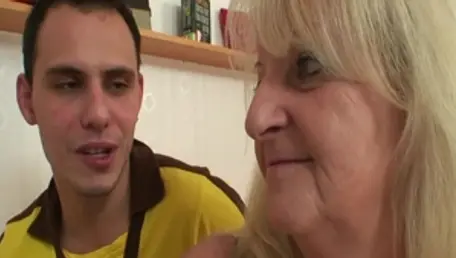 Young hairy czech granny in sexy stockings cumshot