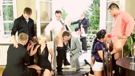 Brunette feels in need of orgy HD