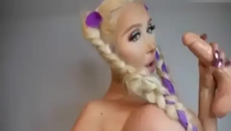 Latina very hot blonde haired deepthroat solo
