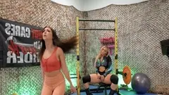 Lovely Jane Wilde and had lesbian sex with curvy trainer Kayley Gunner