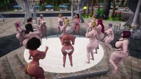 Ass fucking escorted by bimbo blonde haired bikini in HD