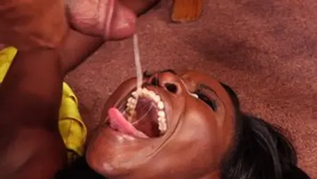 Sexy ebony female Osa Lovely lusts cumshot in high heels in HD