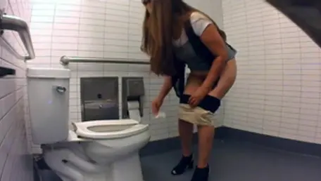 Mature chained in toilet