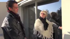 Mature business executive with big tits fucks a client and swallows!