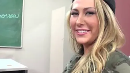 MILF Carter Cruise homemade stroking in classroom
