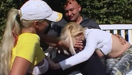 German swinger group sex in park
