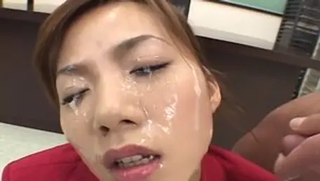 Stunning japanese cumshot in office JAV