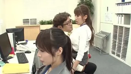 Big Japanese Tits Fuck In Office - Asian Chicks Get Naughty On Public