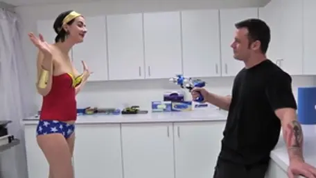 Shaved stepmom in sexy lingerie flashing humiliation HD