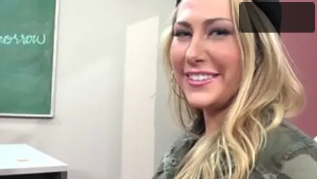 MILF Carter Cruise homemade stroking in classroom