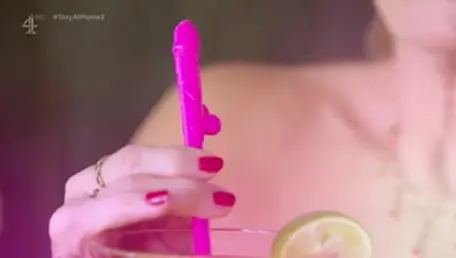 Attractive american lesbo in bikini licking