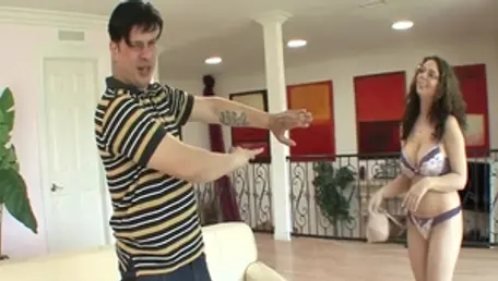 Busty housewife raw sucking cock