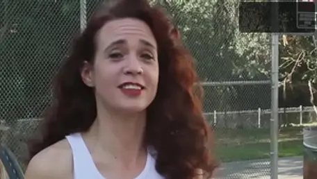Aunt Judy's - Athletic brunette masturbating in the country