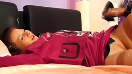 Bukkake lesbian riding strapon femdom and gets sprayed