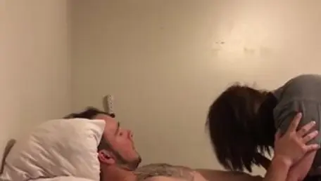 Stepmom licks big cock