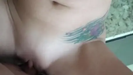 Blonde haired rough throat fuck in the kitchen